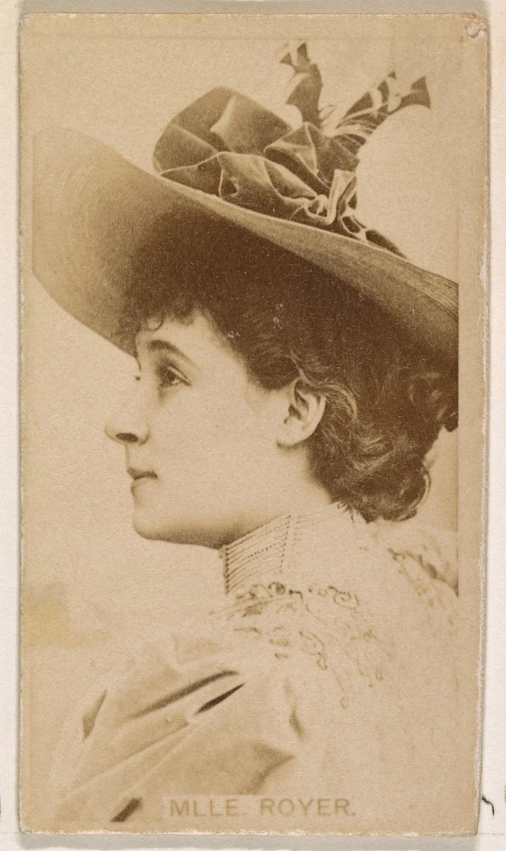 Mlle. Royer, from the Actresses series (N245) issued by Kinney Brothers to promote Sweet Caporal Cigarettes by Kinney Brothers Tobacco Company, photograph, 1890