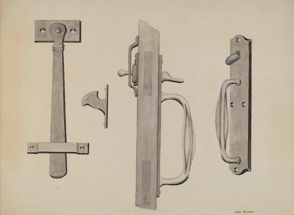 Attic Door Latch by James M. Lawson, index of american design, 1936