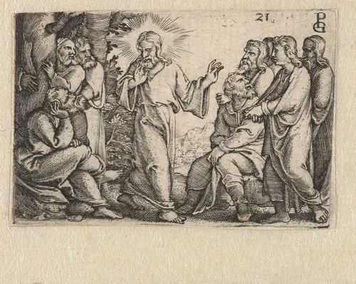 Christus onderwijst de discipelen by Unknown, print, 1534-1535