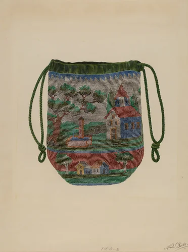Beaded Bag by Frank C. Barks, index of american design, 1937