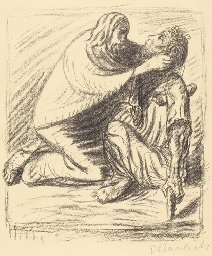 Blessed are the Merciful by Ernst Barlach, print, 1916