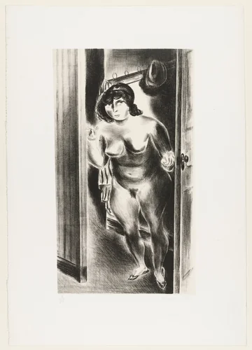 Nude at Door by Yasuo Kuniyoshi, print, 1928