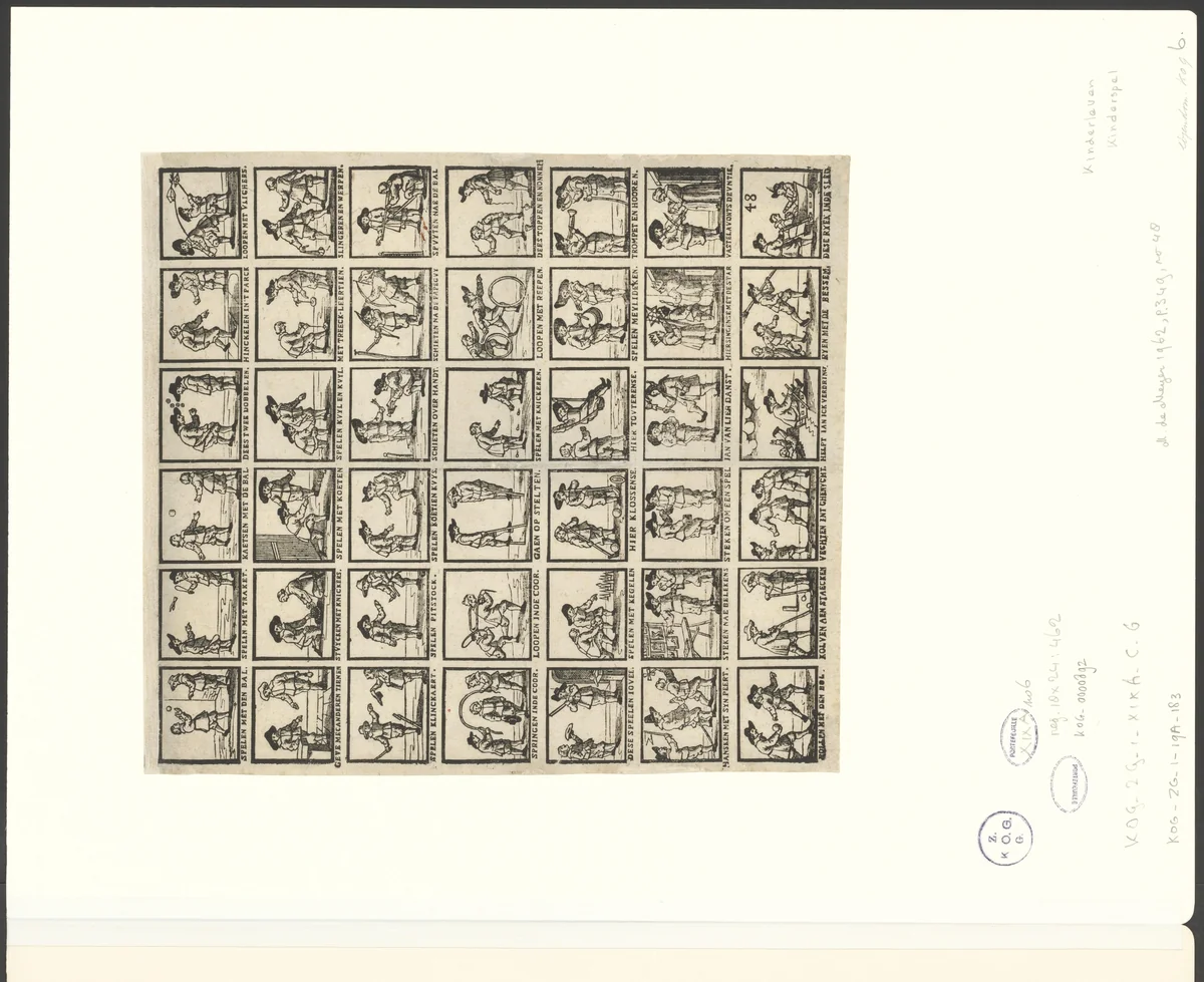 Spelende kinderen met hoeden op by anonymous, print, 1704-1716