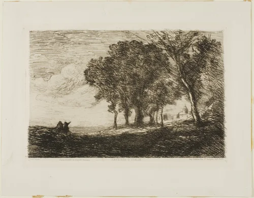 Italian Landscape by Jean-Baptiste-Camille Corot, print, 1861-1871