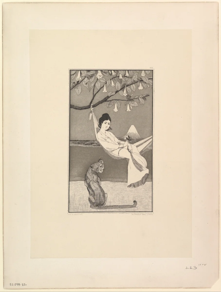 Siesta II (from the series Etched Sketches) by Max Klinger, print, 1879