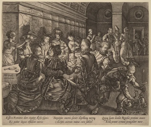 Banquet at the House of Tarquinius Collatinus by Hendrick Goltzius, print, 1578