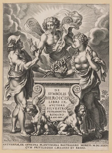 Title Page for Silvester Pietrasanta, De Symbolis Heroicis by Cornelis Galle
Peter Paul Rubens, print, 1634