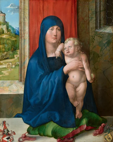 Madonna and Child [obverse] by Albrecht Dürer, painting, 1496-1499