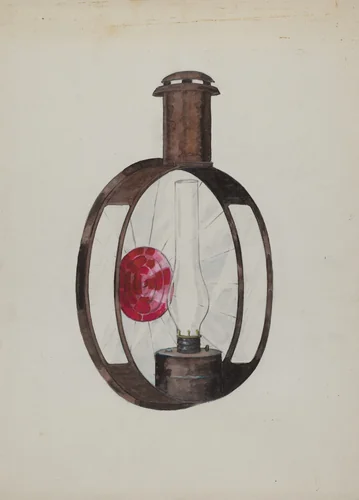 Kerosene Street Car Lamp by Florence Huston, index of american design, 1936