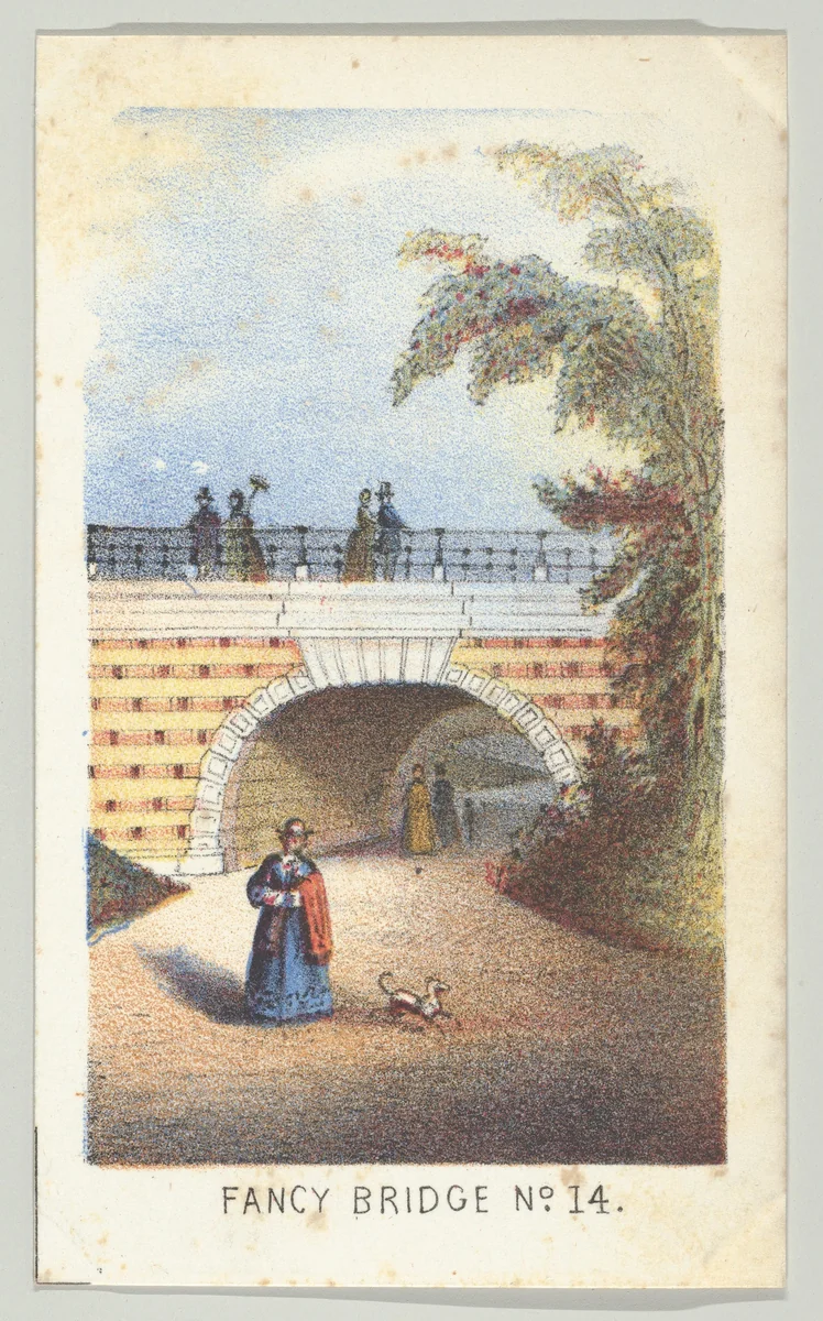 Fancy Bridge No. 14, from the series, Views in Central Park, New York, Part 3 by Louis Prang & Co., print, 1864