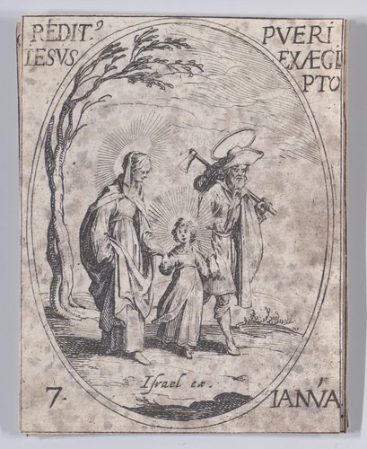 Le Retour d'Egypte (The Return from Egypt), January 7th, from "Les Images De Tous Les Saincts et Saintes de L'Année" (Images of All of the Saints and Feast Days of the Year) by Jacques Callot, print, 1636