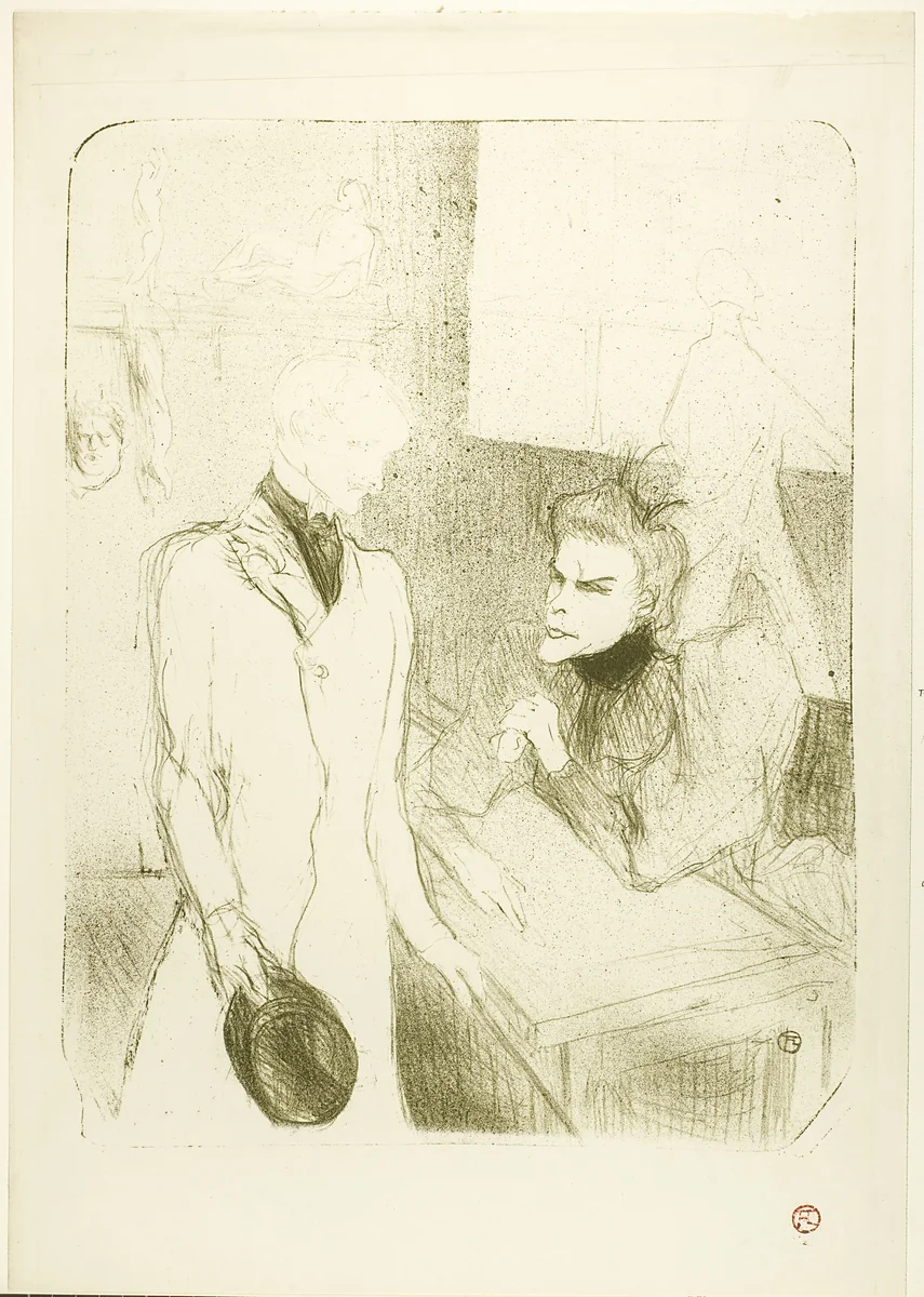 Brandès and le Bargy, in Les Cabotins by Henri de Toulouse-Lautrec, print, 1894