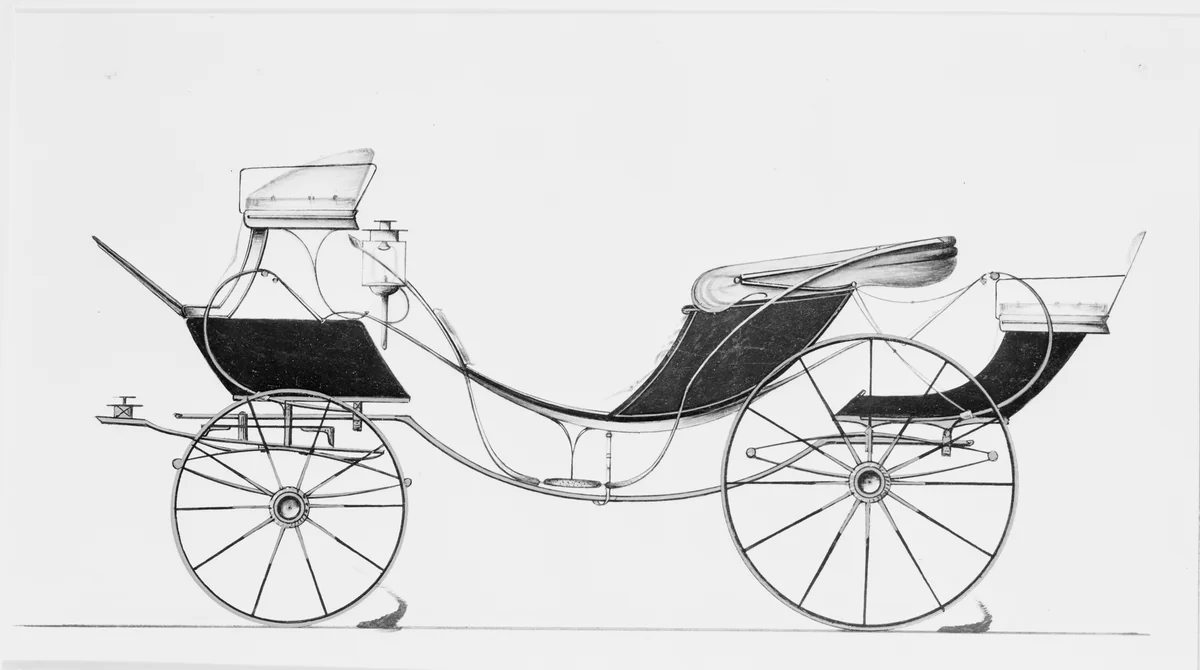 Design for 8 spring Victoria, no. 3224 by Brewster & Co., drawing, 1876