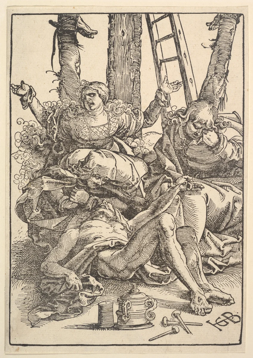 Lamentation for Christ by Hans Baldung, print, 1510