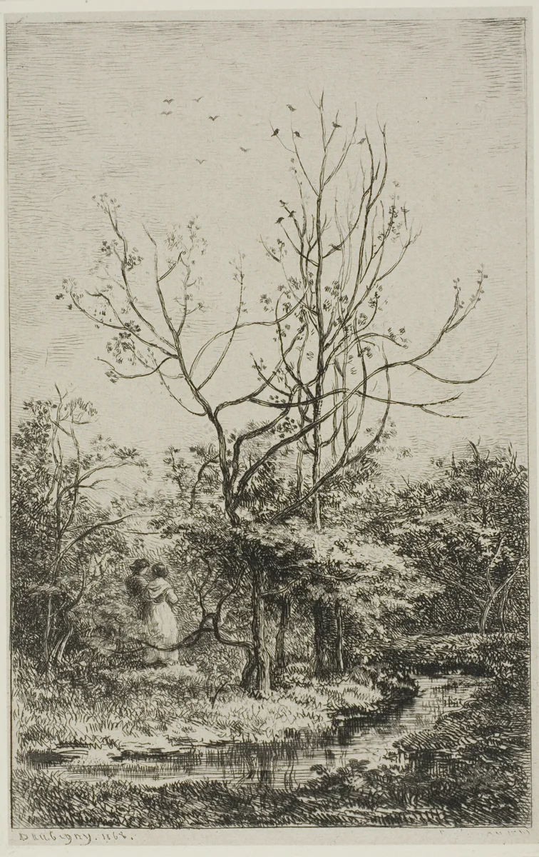 The Orchard by Charles-François Daubigny, print, 1868