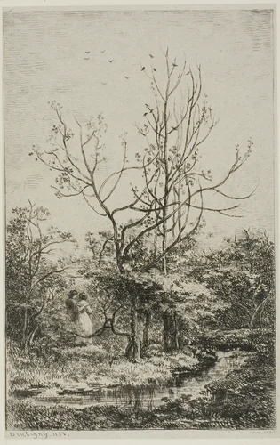 The Orchard by Charles-François Daubigny, print, 1868