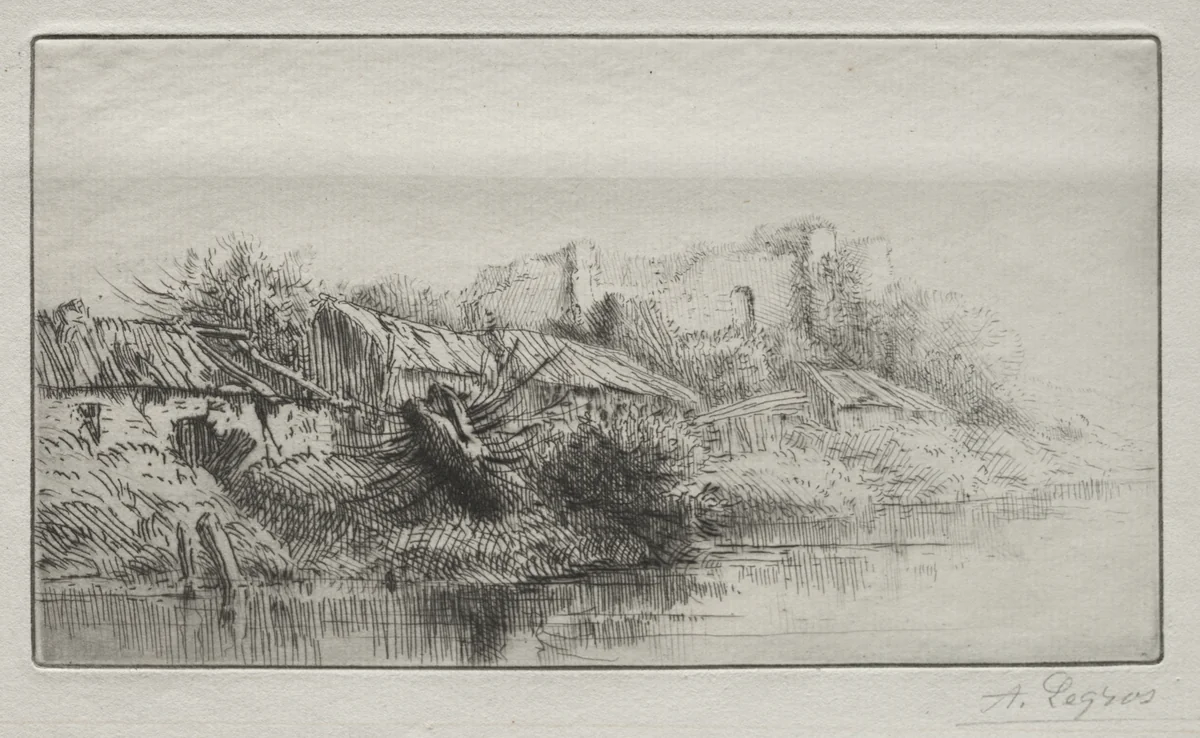 Deserted Village by Alphonse Legros, print, 1857-1911