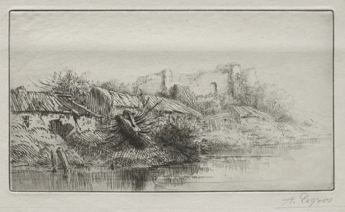 Deserted Village by Alphonse Legros, print, 1857-1911