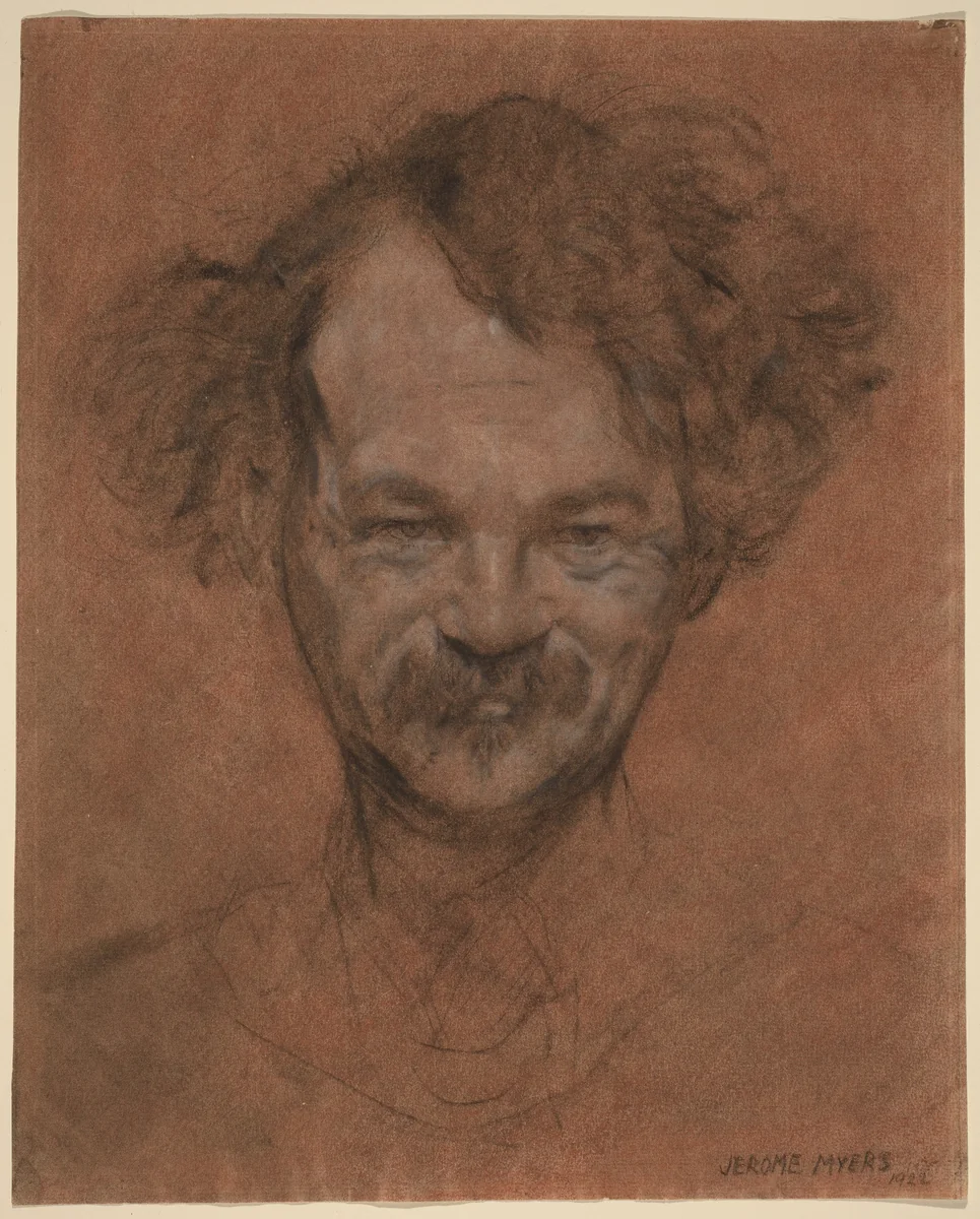 Self-Portrait by Jerome Myers, drawing, 1922