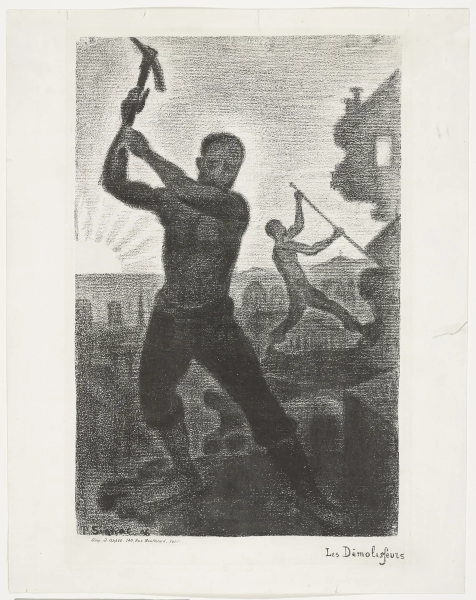 The Demolishers (Les Démolisseurs) by Paul Signac, print, 1894
