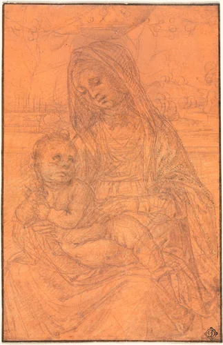 The Virgin and Child by Lorenzo di Credi, drawing, 1505-1515