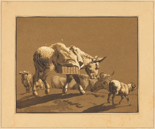 Donkey by Johann Gottlieb Prestel; Joseph Wagner, portfolio, 1782-1785
