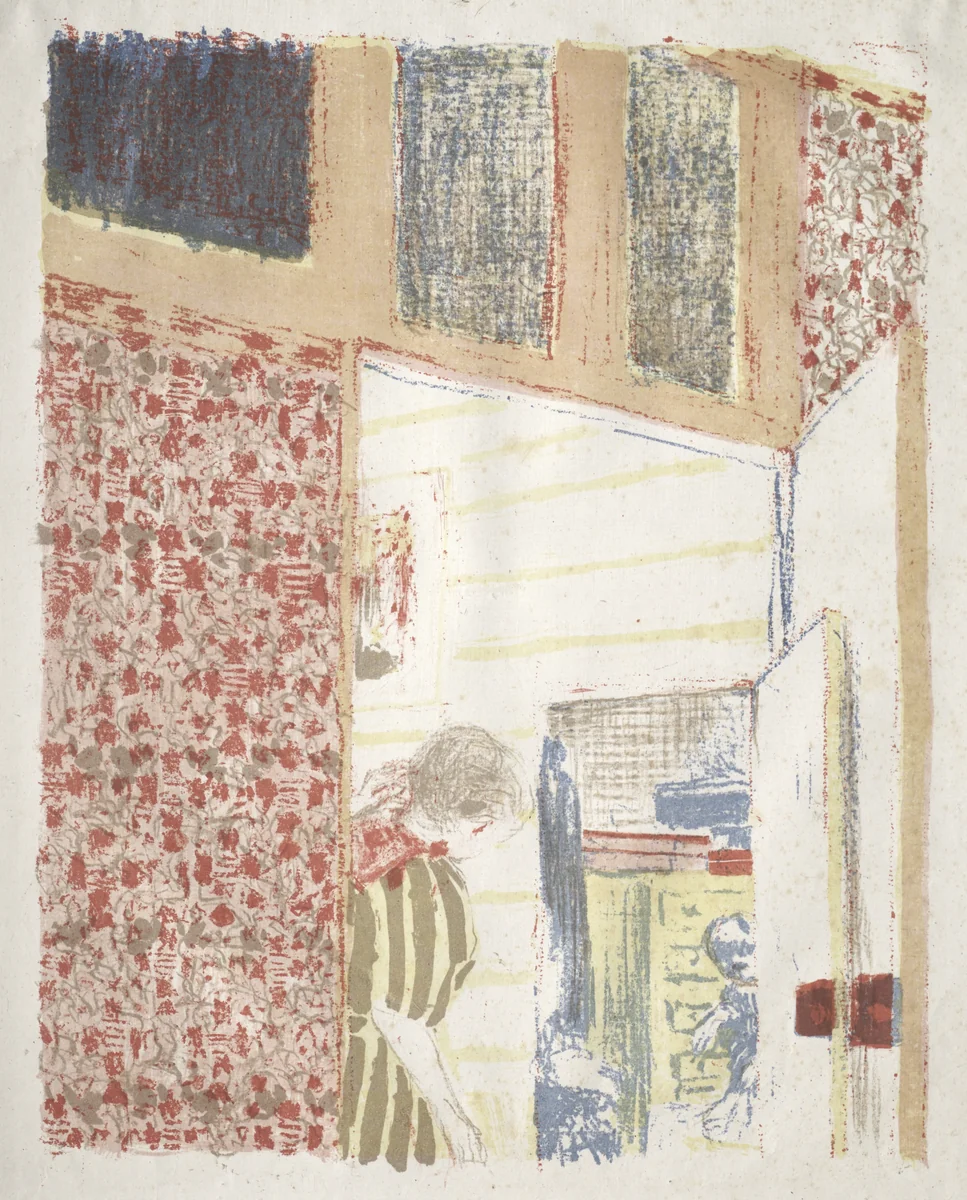 Interior with Pink Wallpaper III by Edouard Vuillard, print, 1899