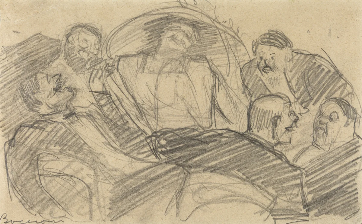 Study for The Laugh by Umberto Boccioni, drawing, 1910