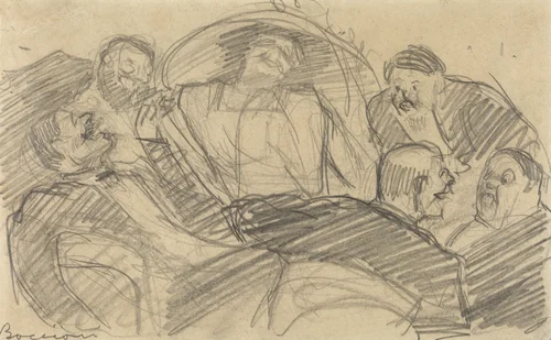 Study for The Laugh by Umberto Boccioni, drawing, 1910