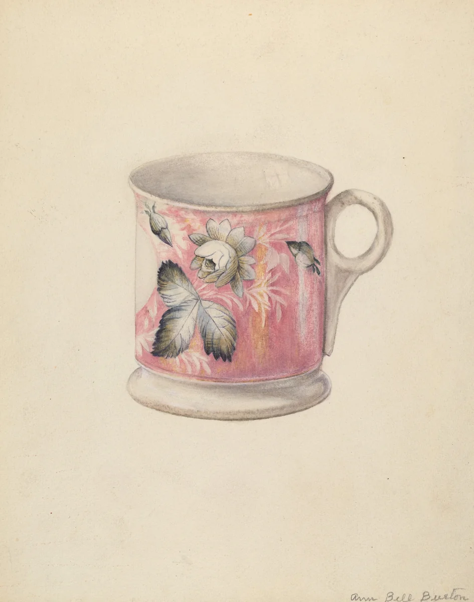 Shaving Mug by Mary Ann Burton, index of american design, 1940