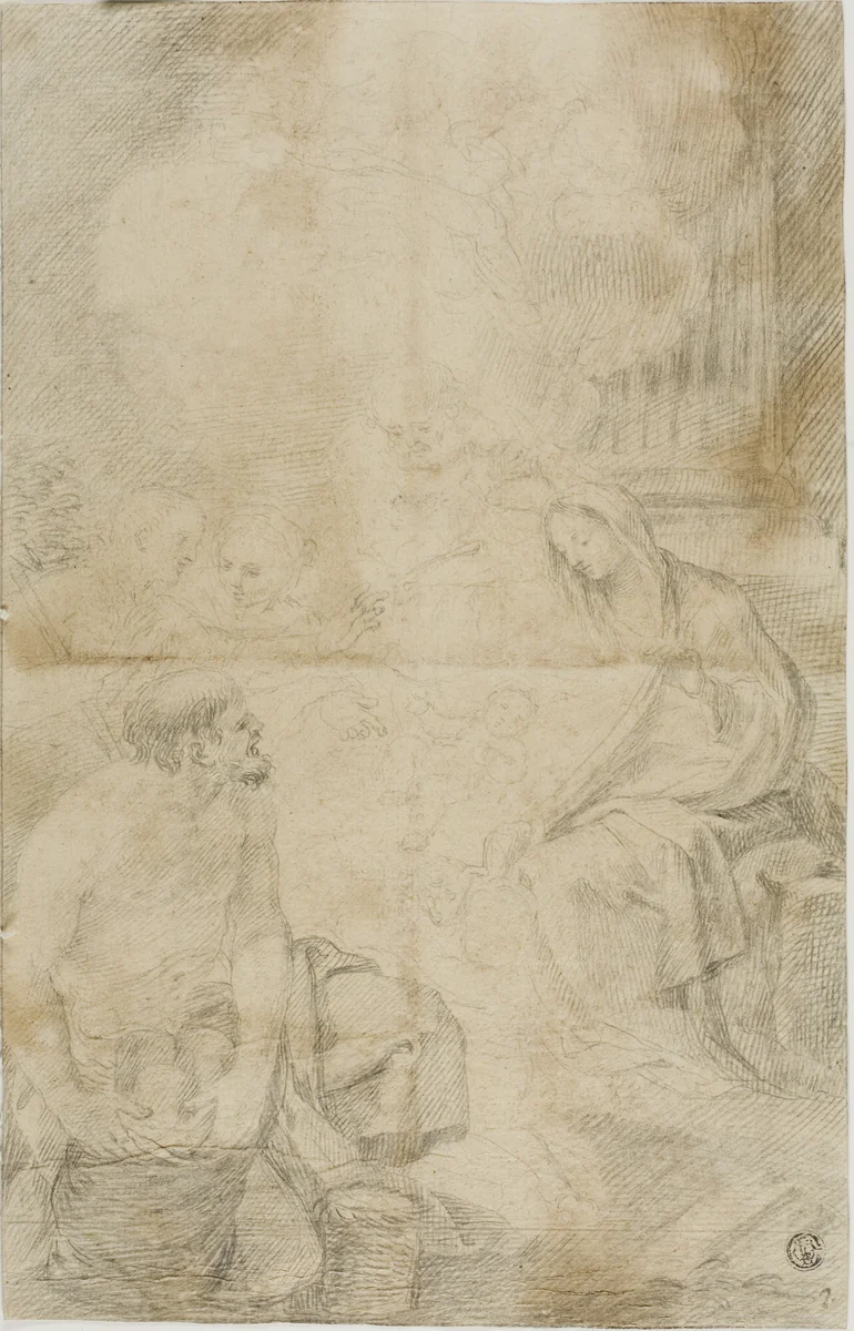 Adoration of the Shepherds by Donato Creti, drawing, 1595-1749