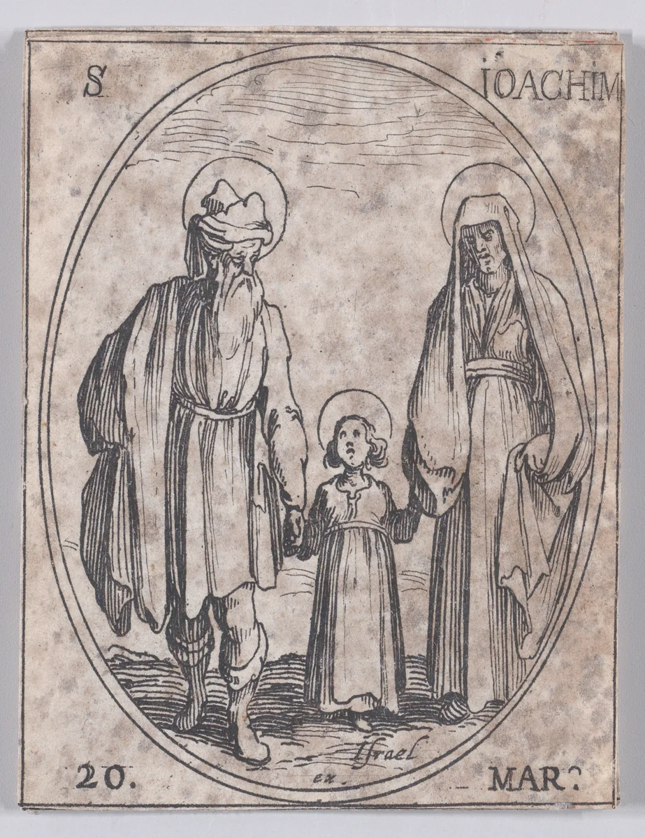 St. Joachim, March 20th, from "Les Images De Tous Les Saincts et Saintes de L'Année" (Images of All of the Saints and Religious Events of the Year) by Jacques Callot, print, 1636