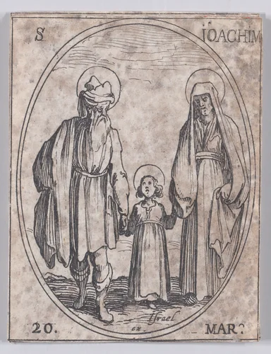 St. Joachim, March 20th, from "Les Images De Tous Les Saincts et Saintes de L'Année" (Images of All of the Saints and Religious Events of the Year) by Jacques Callot, print, 1636