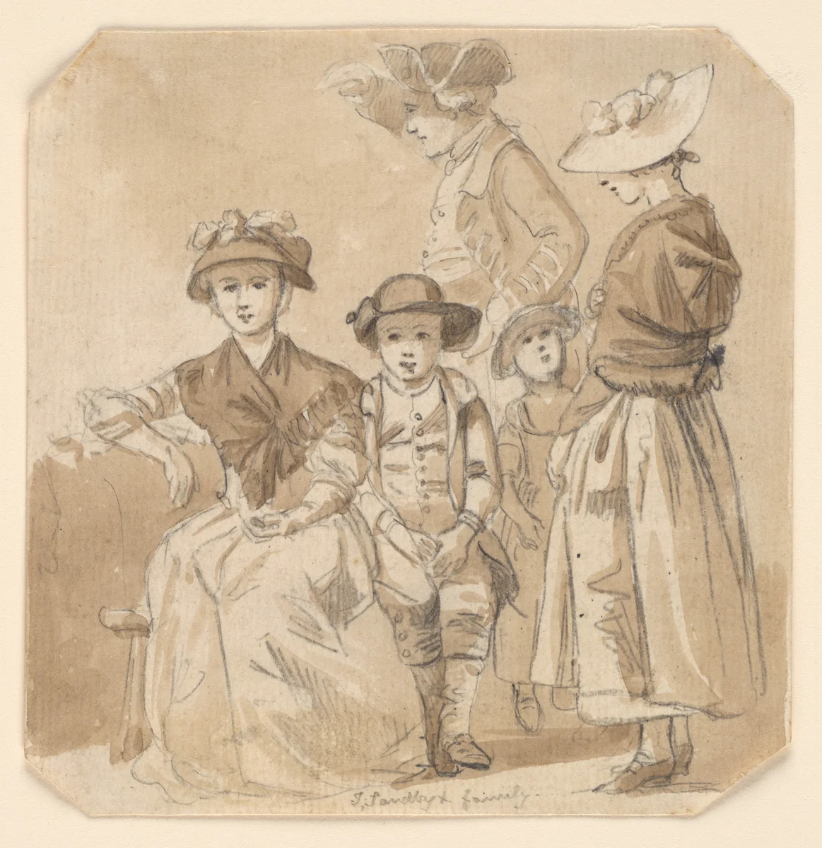 Thomas Sandby and His Family by Paul Sandby, drawing, 1763-1767