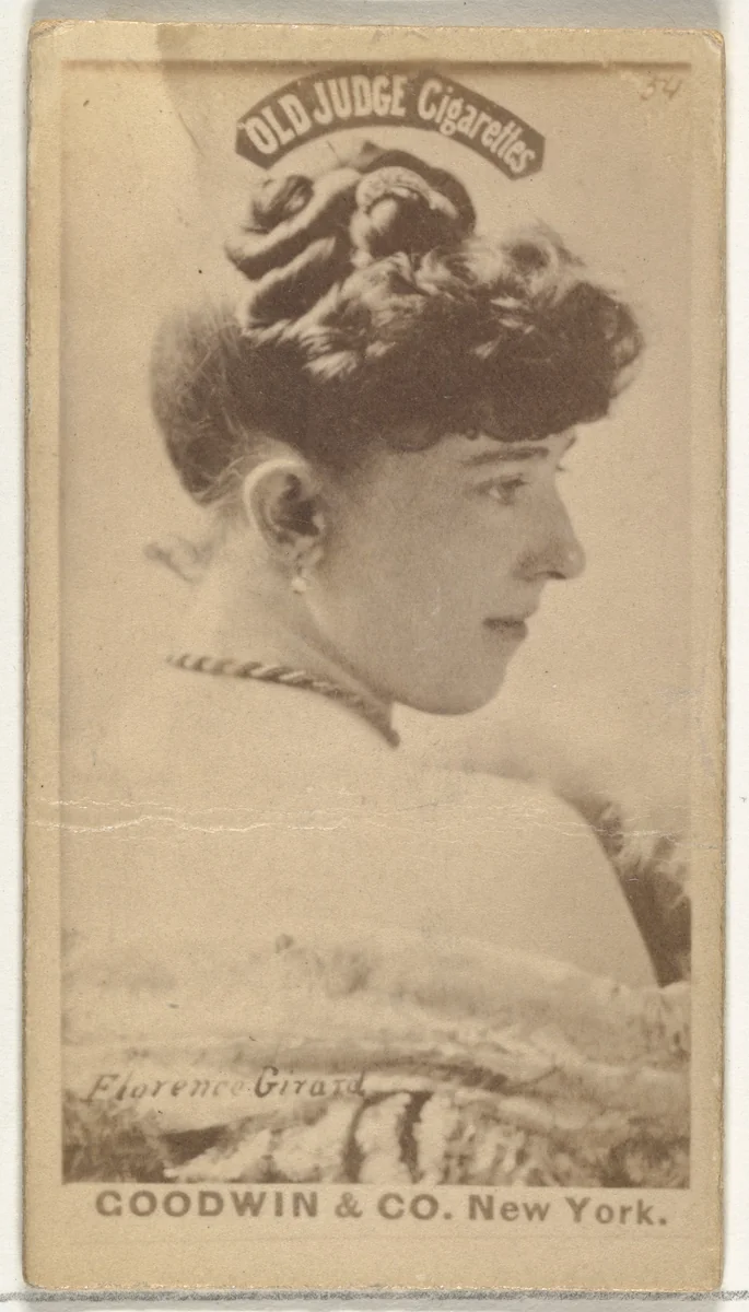 Florence Girard, from the Actors and Actresses series (N171) for Old Judge Cigarettes by Goodwin & Company, photograph, 1886-1890