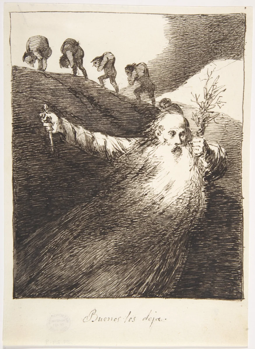 He Leaves Them in Good Shape (Buenos los deja) by Leonardo Alenza, drawing, 1807-1845