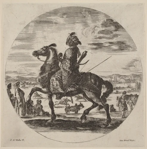 Moorish Cavalier by Stefano della Bella, print, 1610-1664