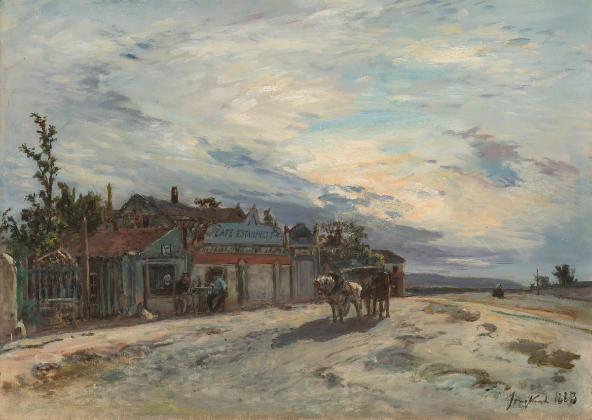 A Roadside Tavern by Johan Barthold Jongkind, painting, 1863