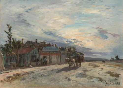 A Roadside Tavern by Johan Barthold Jongkind, painting, 1863