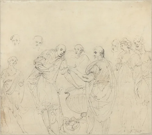 Mucius Scaevola [recto] by John Hamilton Mortimer, drawing, 1740-1779