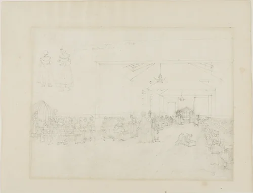 Study for Dining Hall, Asylum by Augustus Charles Pugin
Thomas Rowlandson, drawing, 1807-1808