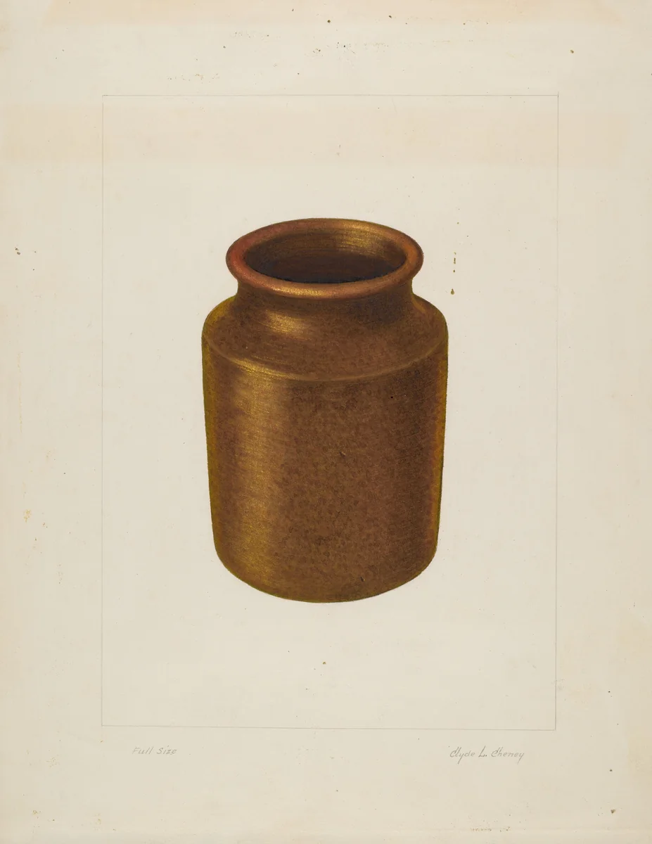 Small Earthen Jar by Clyde L. Cheney, index of american design, 1935-1942