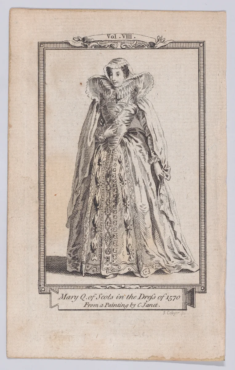 Mary, Queen of Scots in the Dress of 1570 by Joseph Collyer, print, 1771-1835