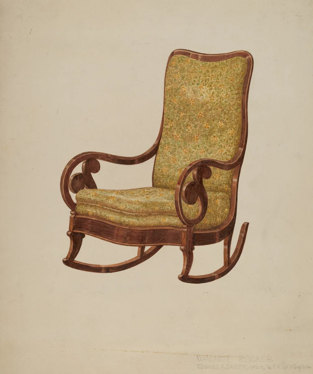 Rocking Chair by Edward A. Darby, index of american design, 1935-1942