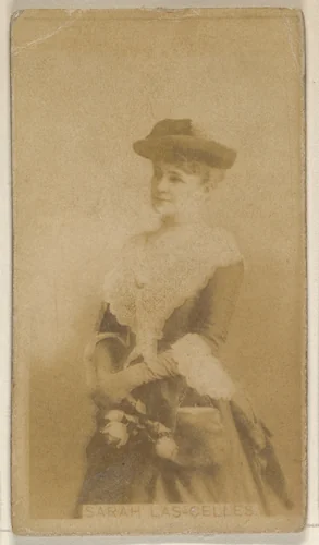 Sarah Las Celles, from the Actors and Actresses series (N45, Type 8) for Virginia Brights Cigarettes by Allen & Ginter, photograph, 1885-1891