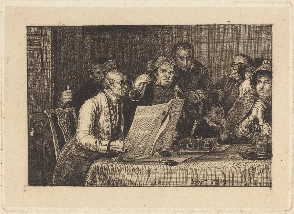 Reading the Will by Sir David Wilkie, print, 1819