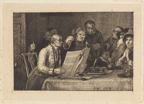 Reading the Will by Sir David Wilkie, print, 1819