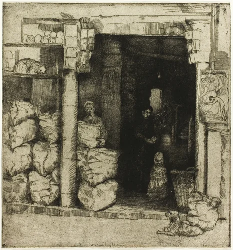 Interior of a Coal Shop by Donald Shaw MacLaughlan, print, 1900