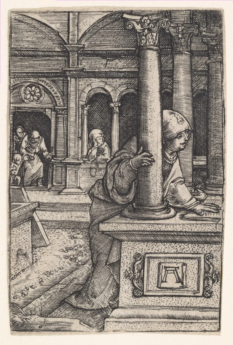 The Virgin Searching For Her Son in the Temple by Albrecht Altdorfer, print, 1475-1538