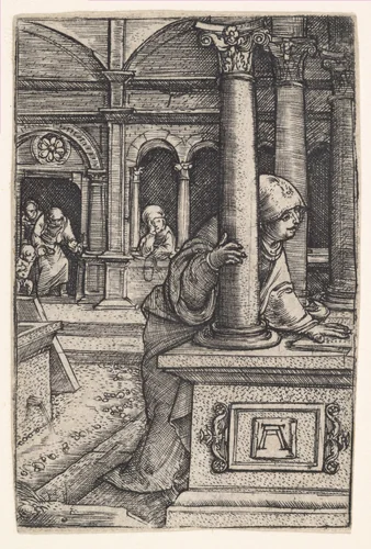 The Virgin Searching For Her Son in the Temple by Albrecht Altdorfer, print, 1475-1538